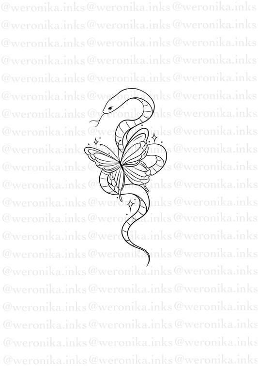 Snake & butterfly design