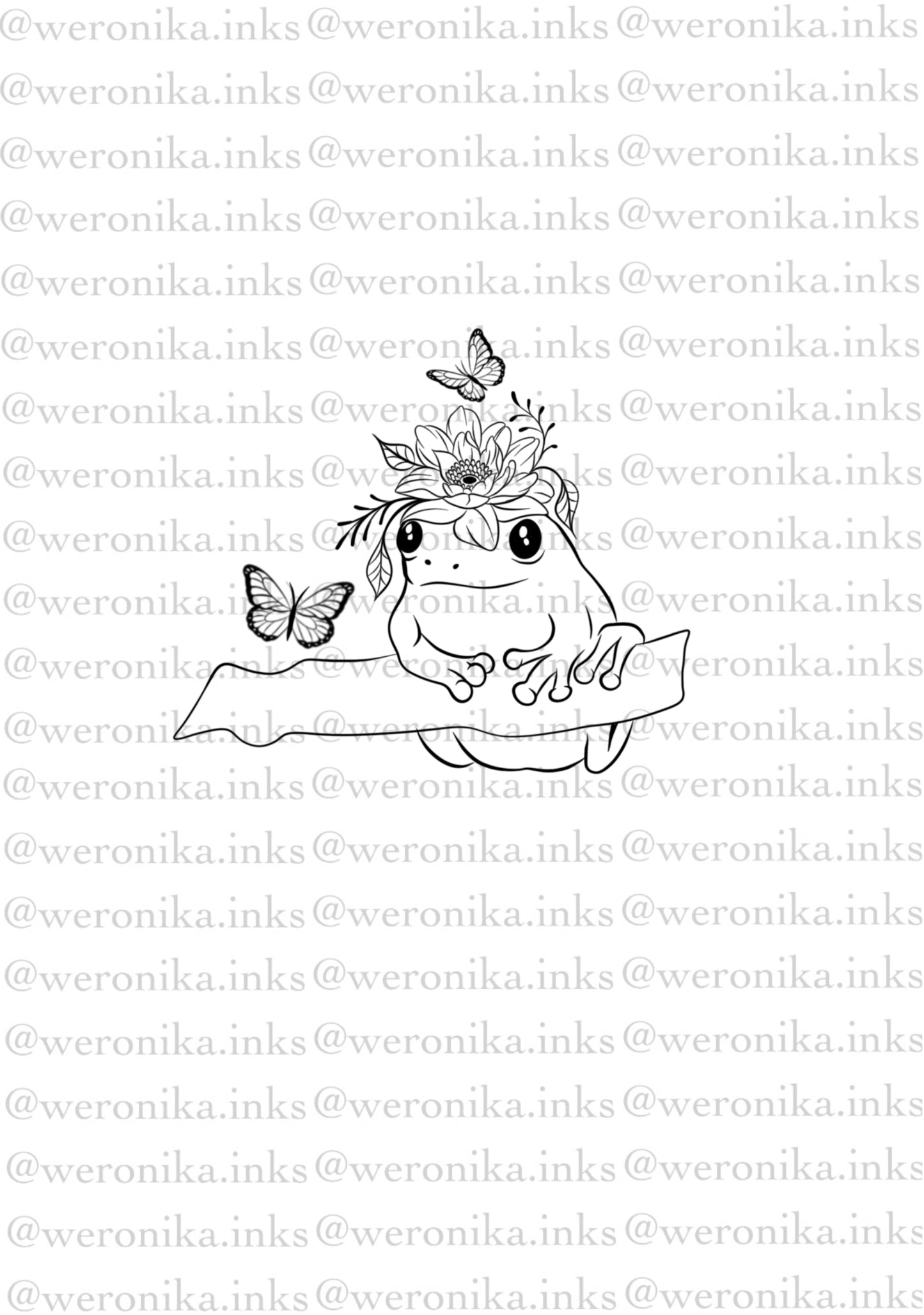 Floral Frog Tattoo Design