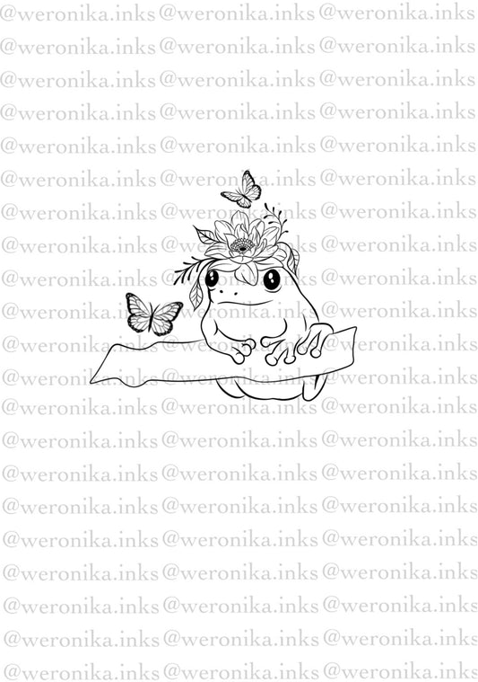 Floral Frog Tattoo Design