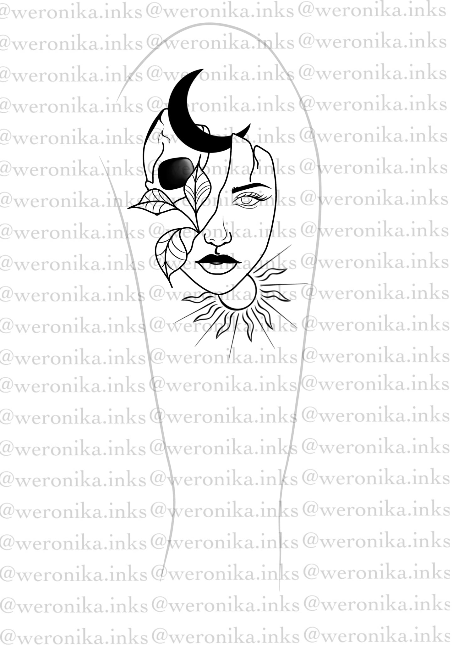 Fractured Face & Skull Arm Tattoo