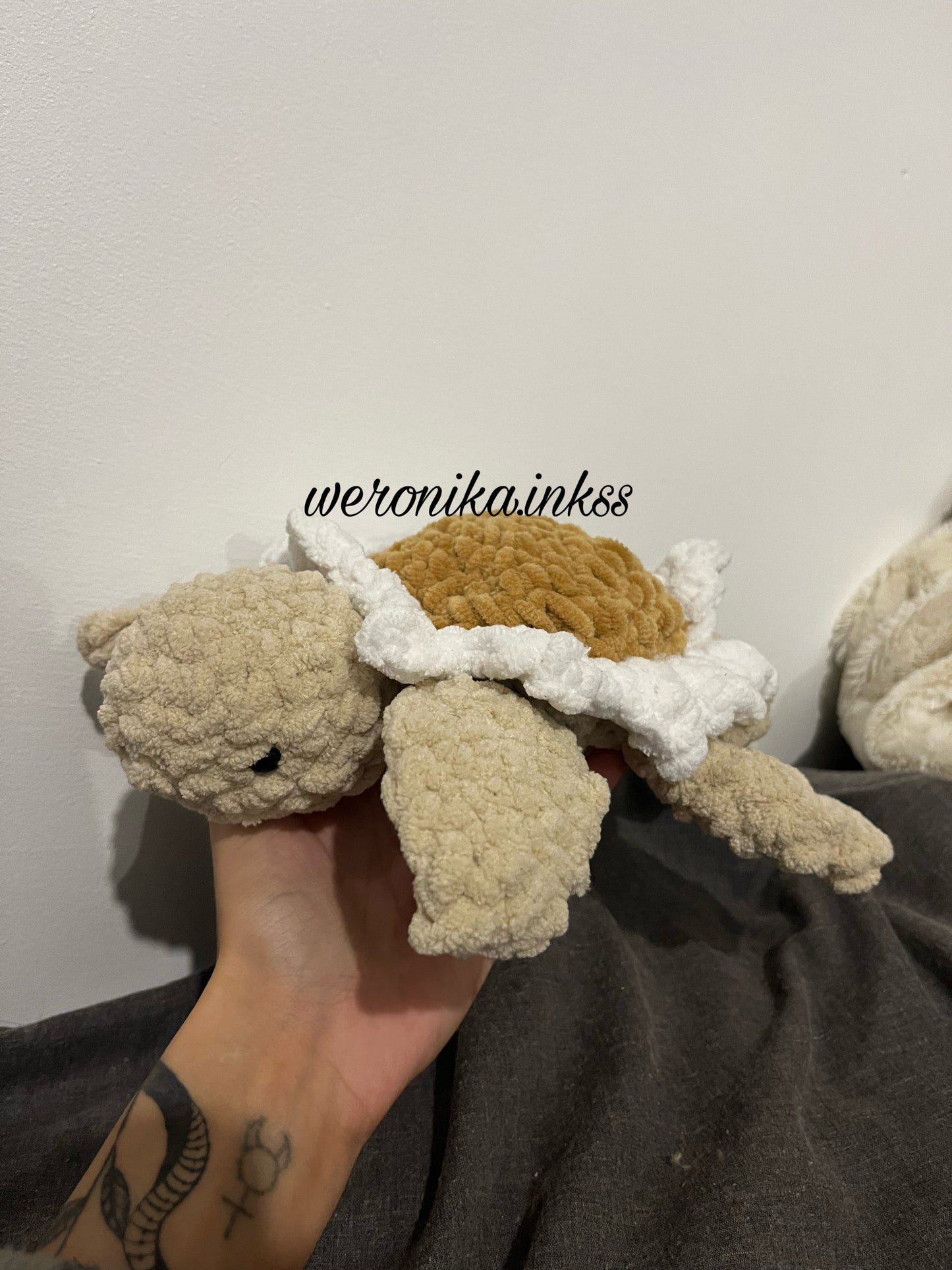 crochet sunflower shell turtle