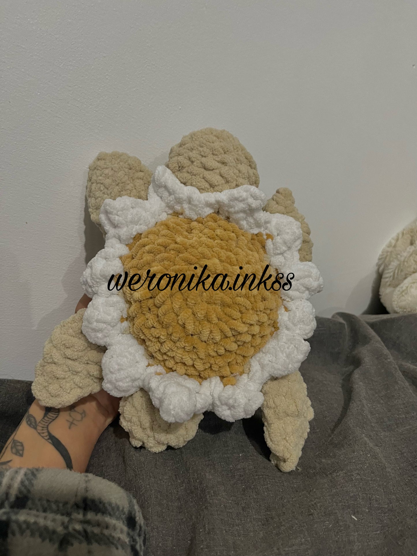 crochet sunflower shell turtle