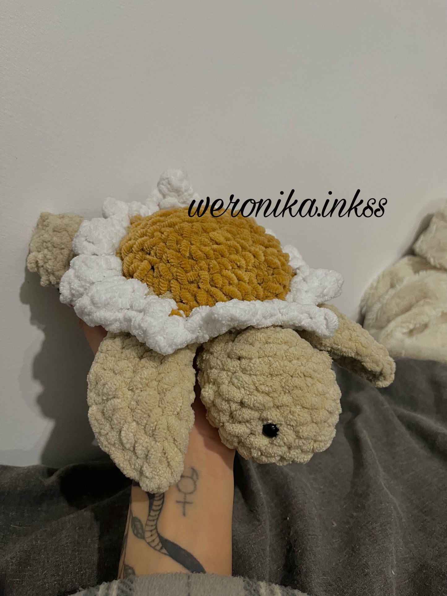 crochet sunflower shell turtle