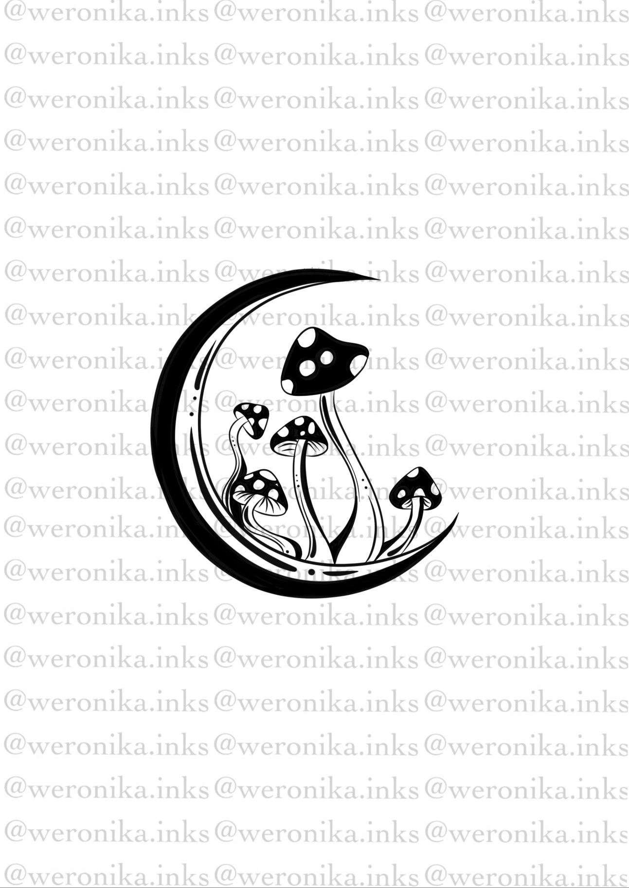 Moon & Mushroom Patchwork Piece