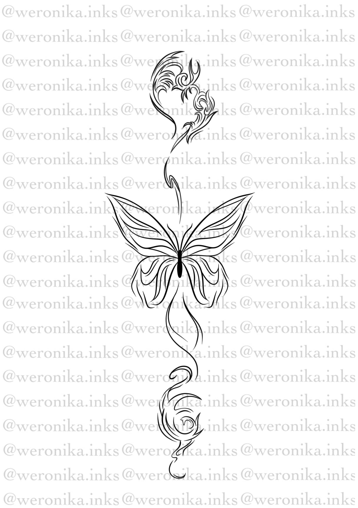 Butterfly Spine Tattoo