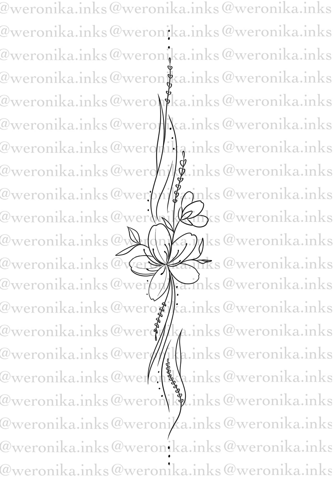 Floral Spine Tattoo