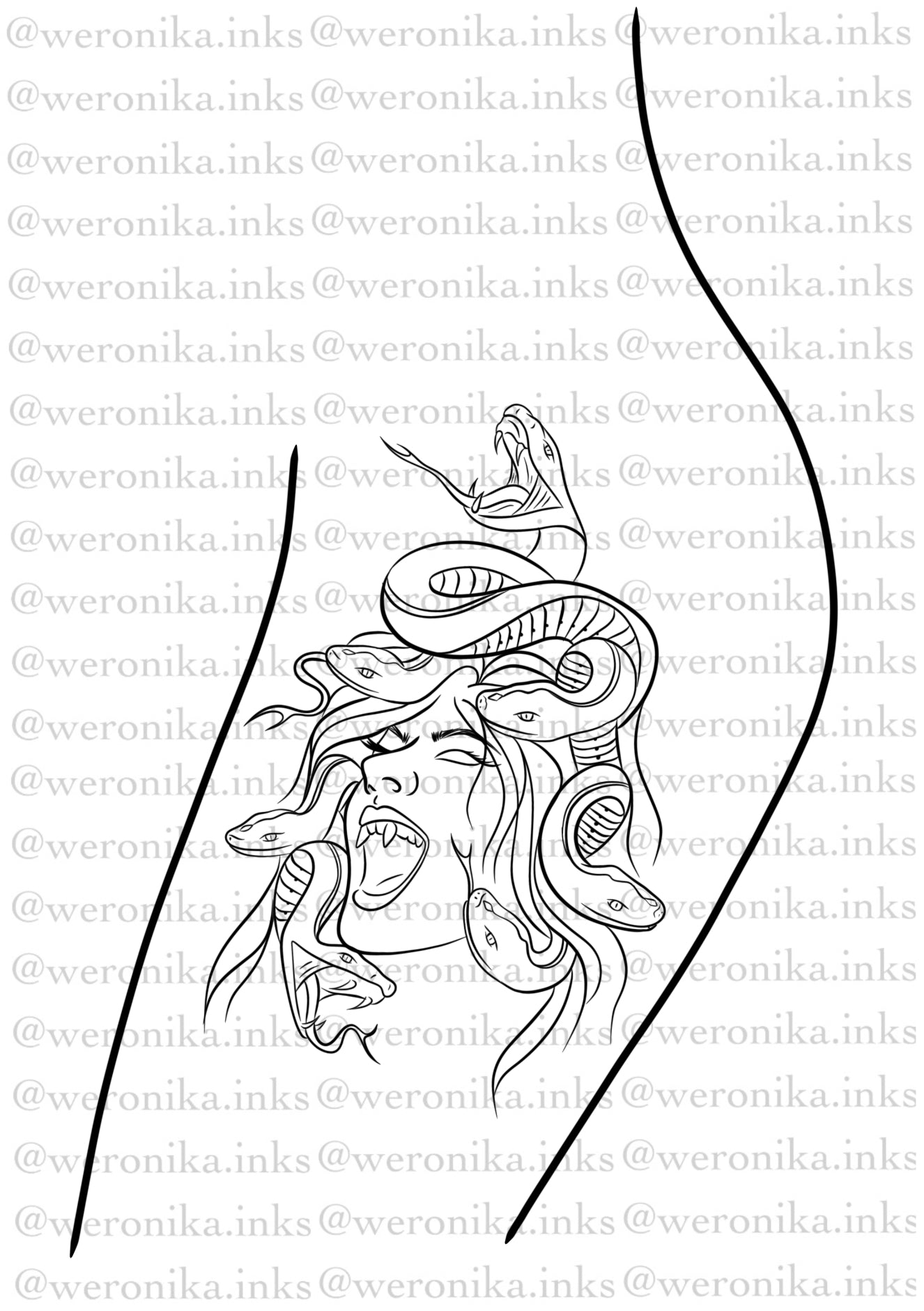 Medusa Thigh Tattoo