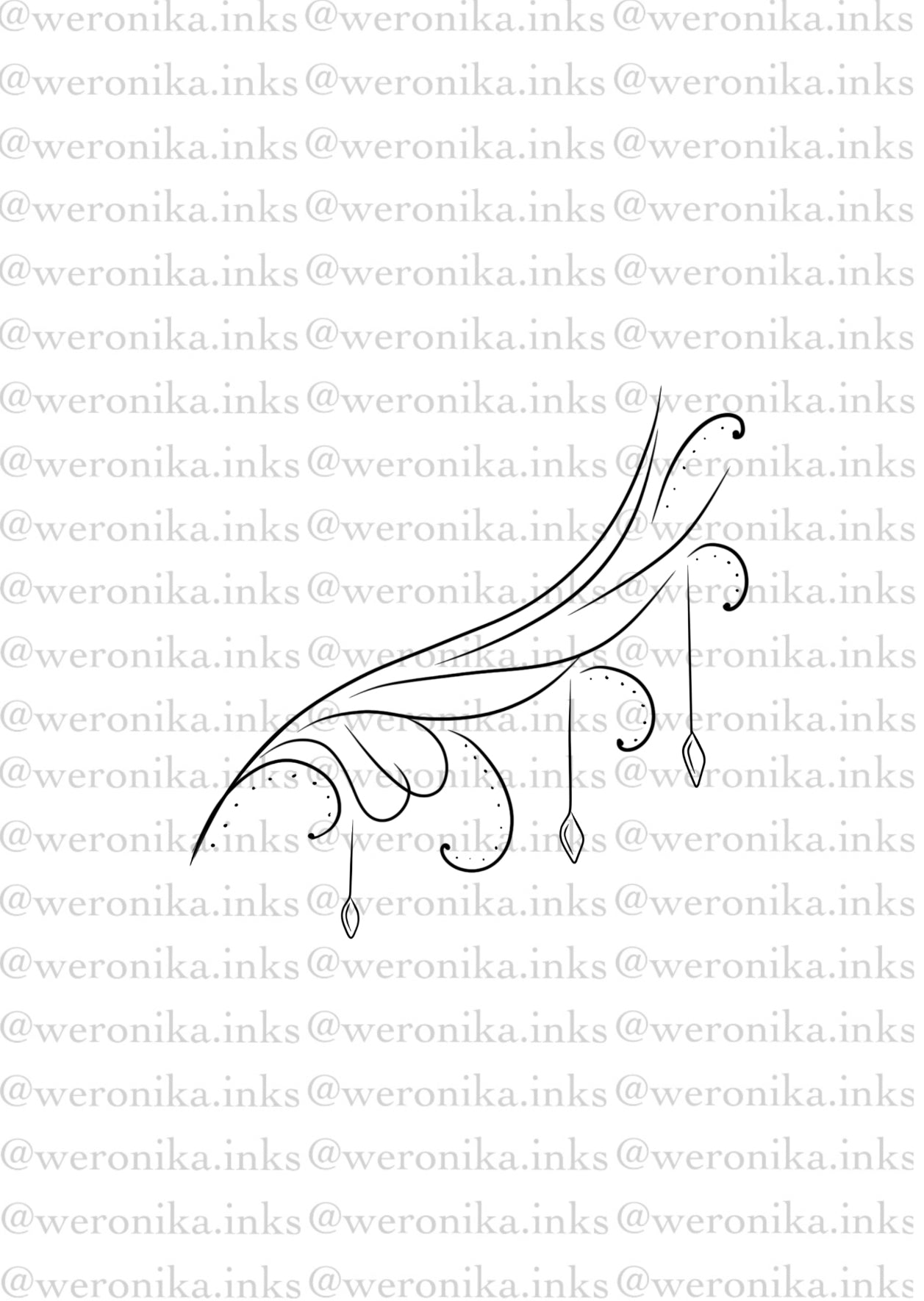 Line Work Wing Side Boob Tattoo
