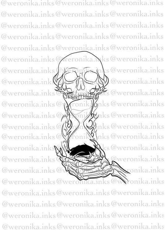 Skull Timer Tattoo