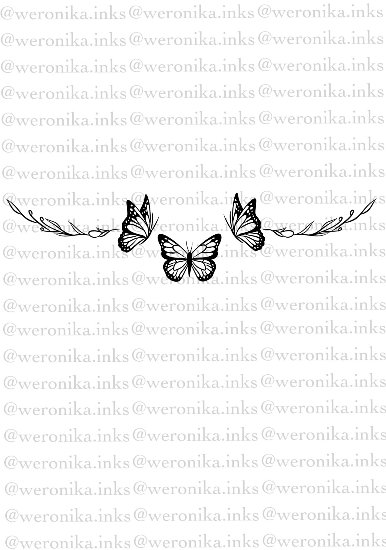 Butterflies Tramp Stamp Tattoo