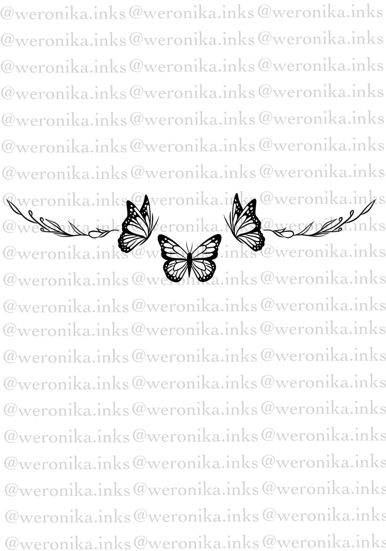 Butterflies Tramp Stamp Tattoo