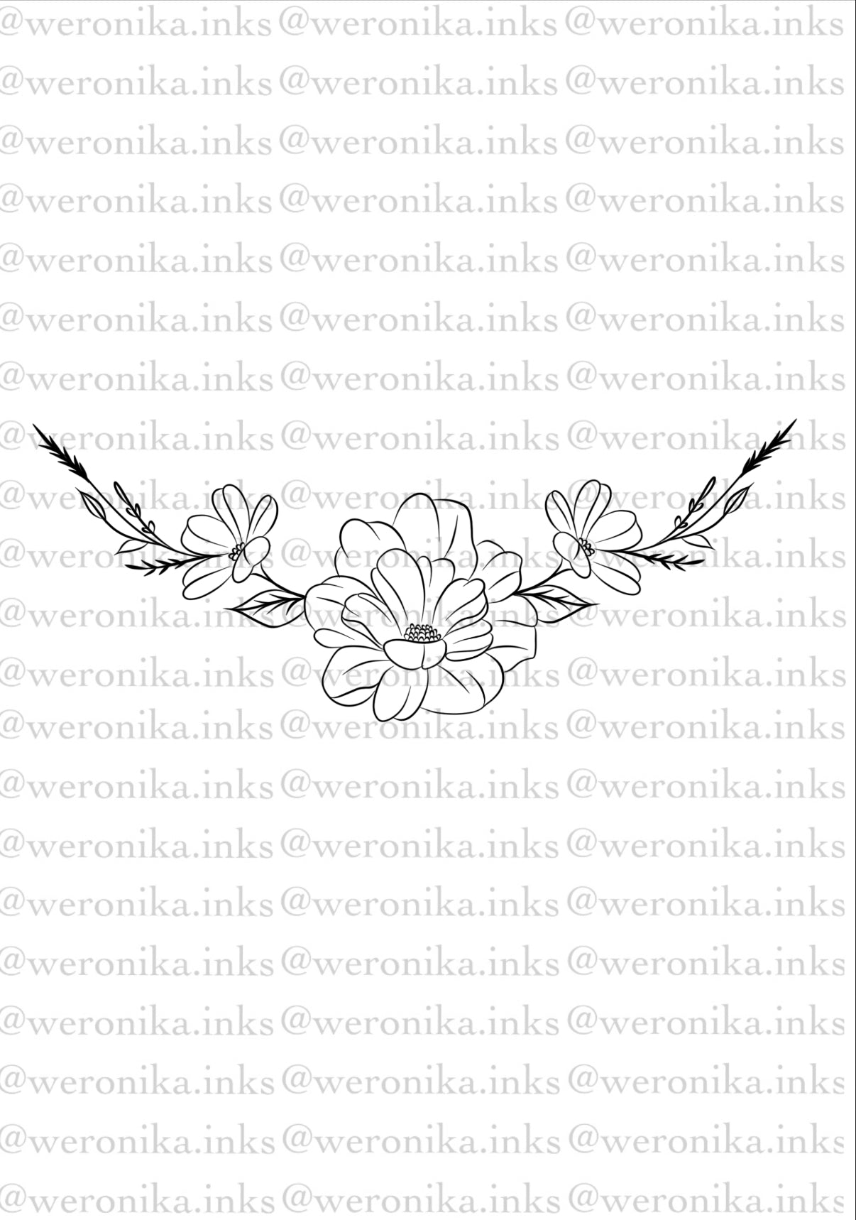 Floral Tramp Stamp Tattoo