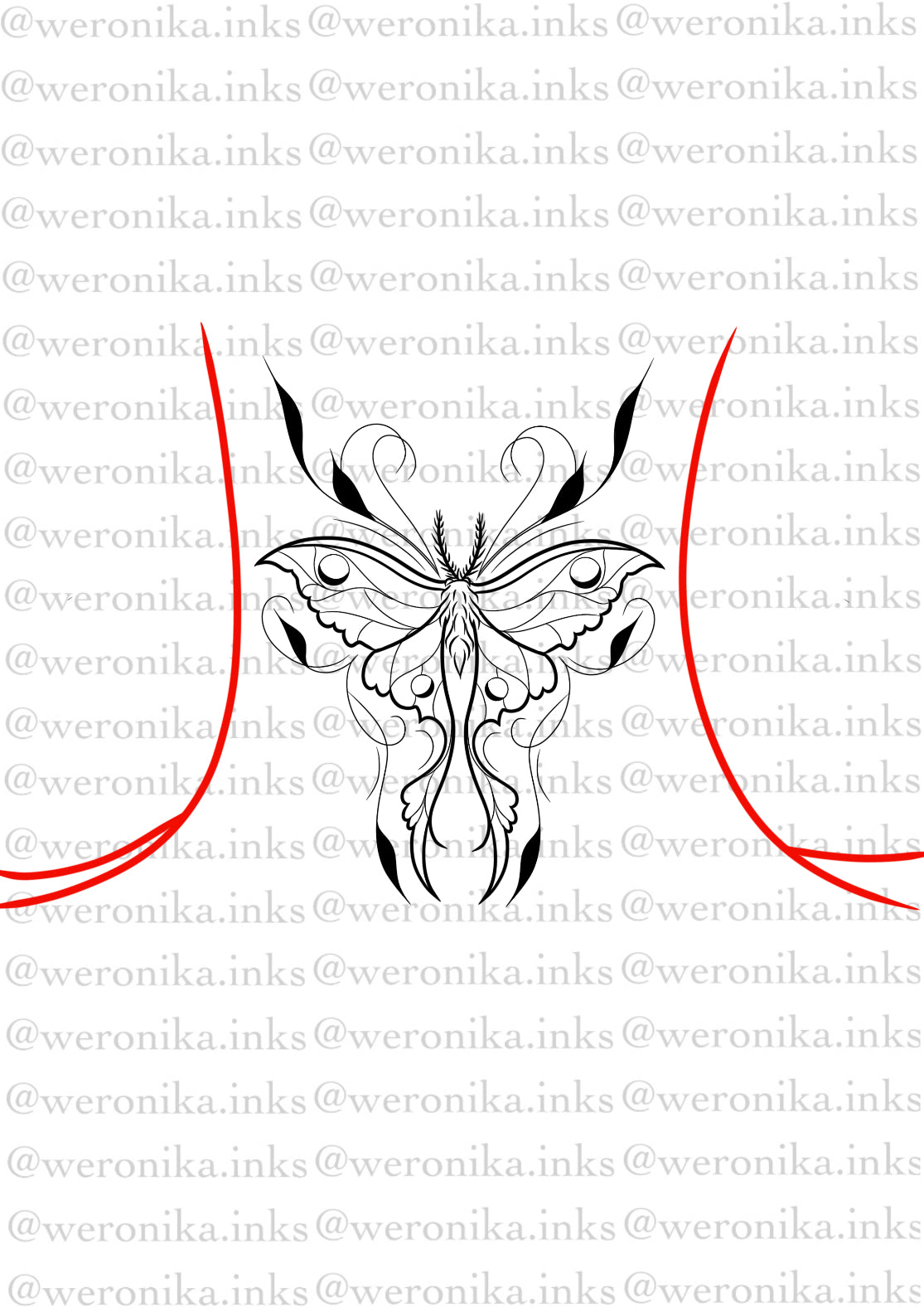 Moth Neck Tattoo