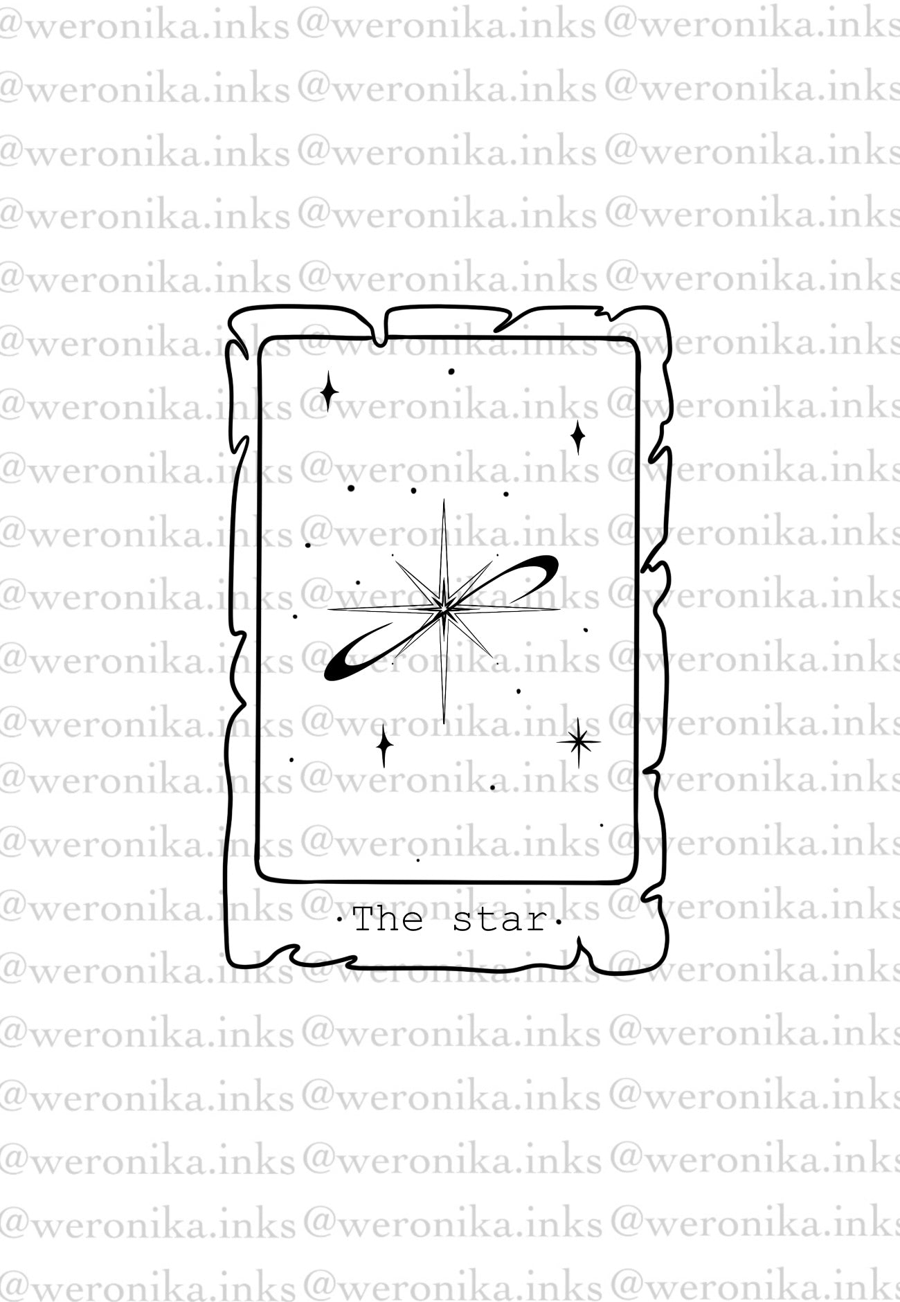 The Star, Tarot Card Patchwork Tattoo
