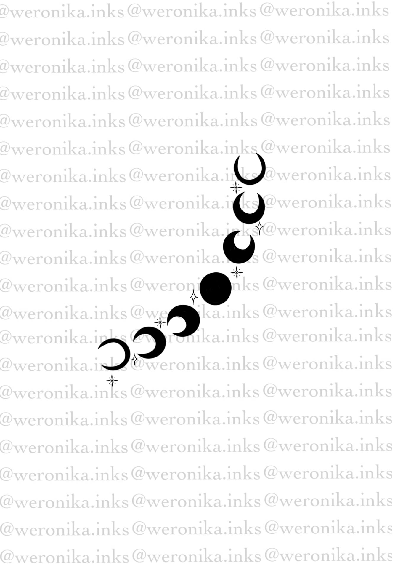 Side Boob Moon Phases & Stars Tattoo