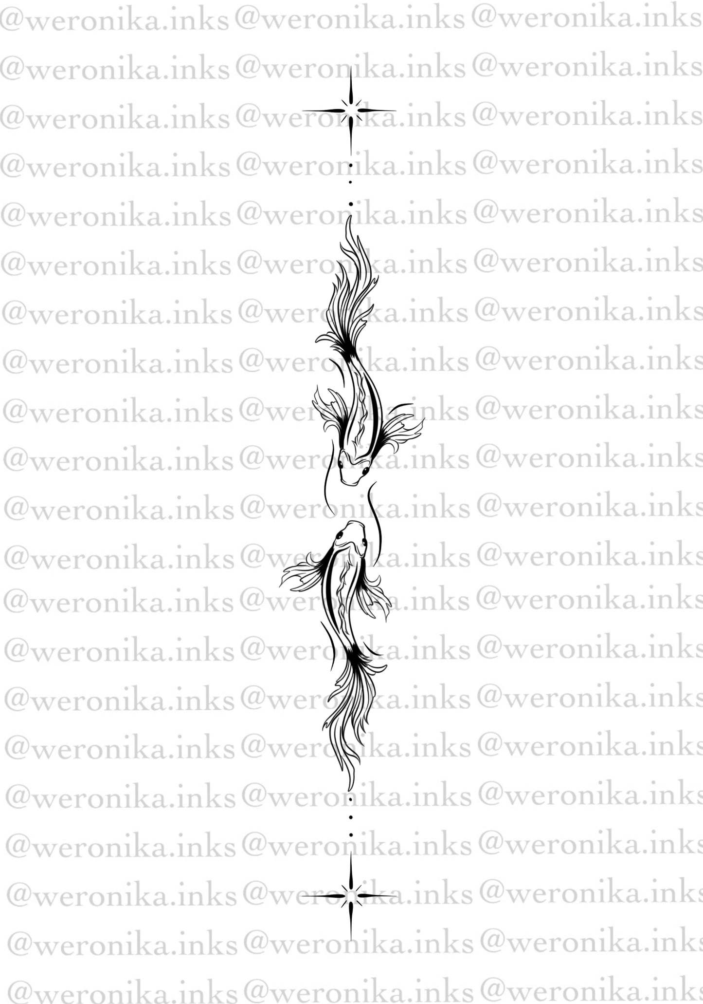 Koi Fish Spine Tattoo