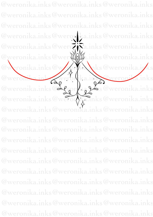 Sternum, Bow & Arrow tattoo
