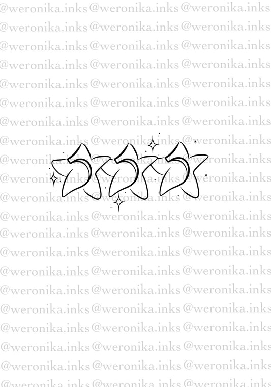 555 Star Angel Number Patchwork Tattoo Idea