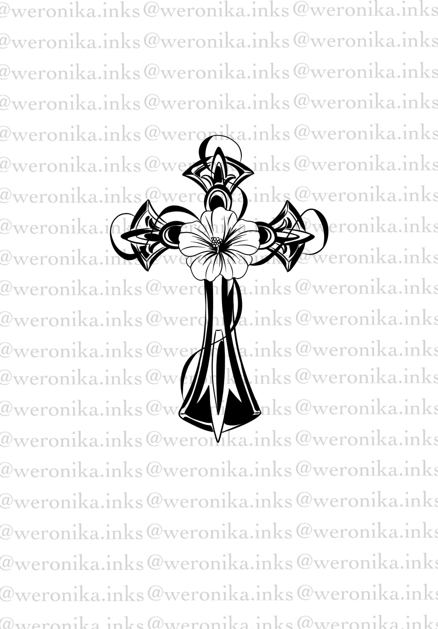 Flower and Cross Tattoos: A Timeless Blend