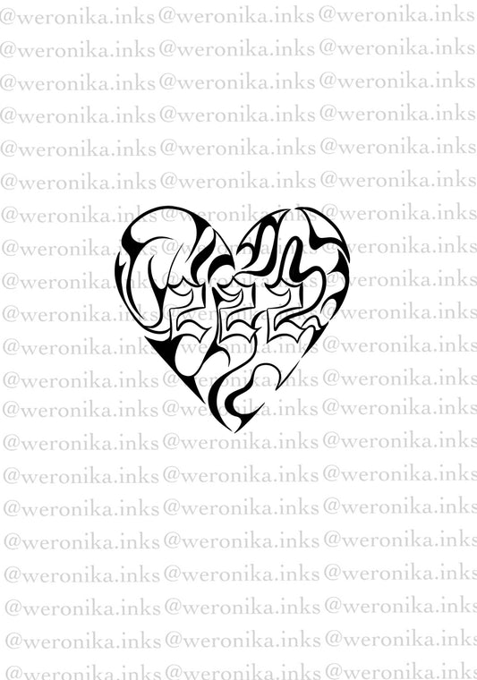 222 Heart Angel Number Tattoo