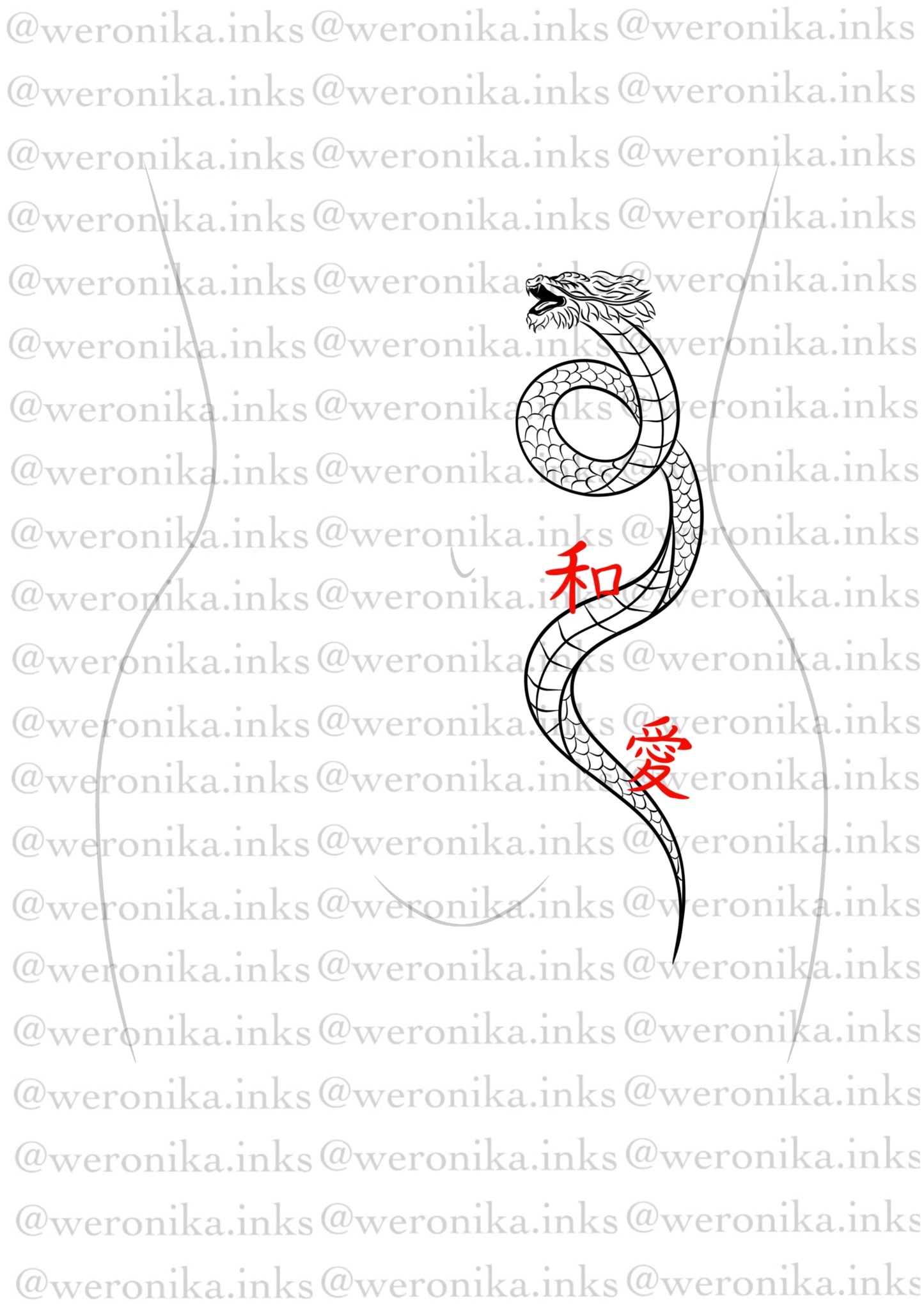 Dragon Stomach Tattoo