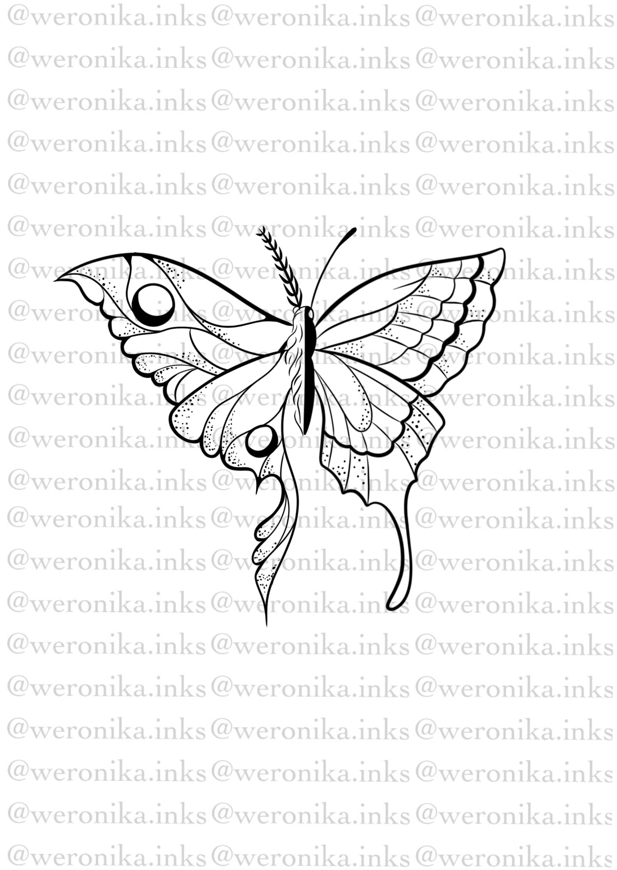 Moth & Butterfly Patchwork Tattoo