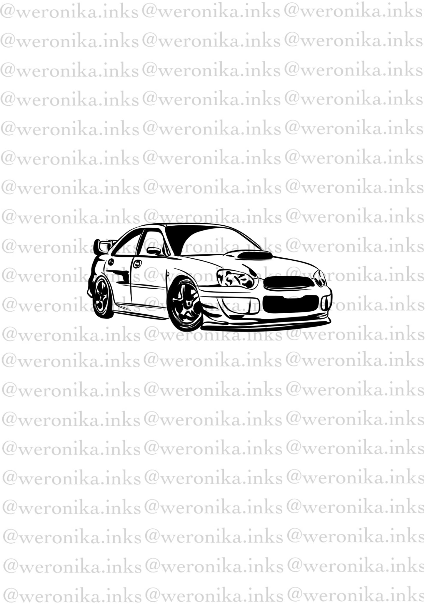 Subaru Patchwork Car Tattoo Idea