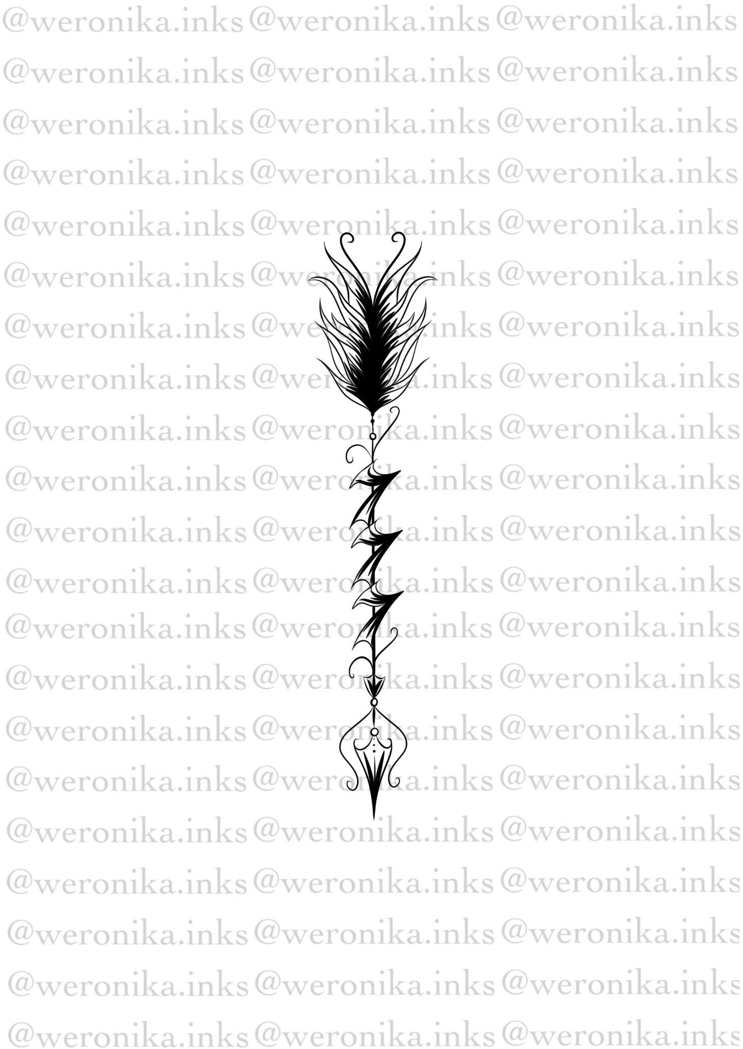 777 arrow angel number tattoo Weronika.inkss
