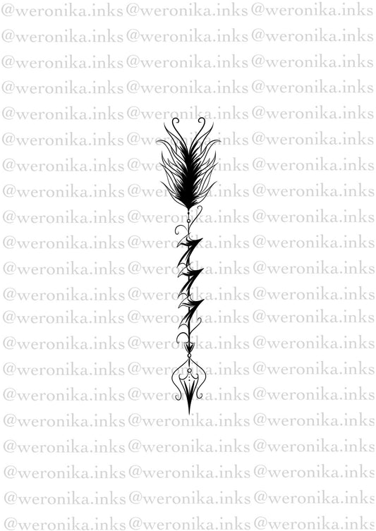 777 arrow angel number tattoo