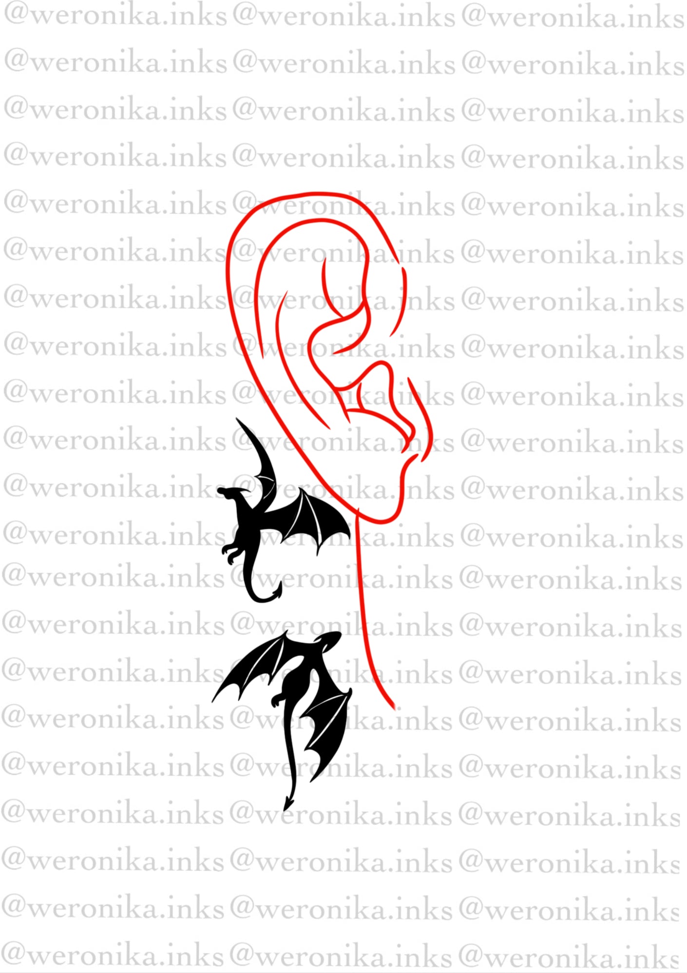 Behind The Ear Dragon Tattoo