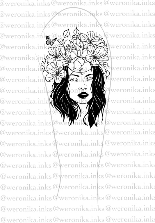 Woman & Floral Arm Tattoo