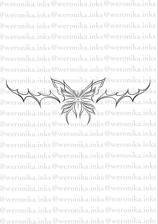 Cybergilsim Butterfly Tramp Stamp Tattoo