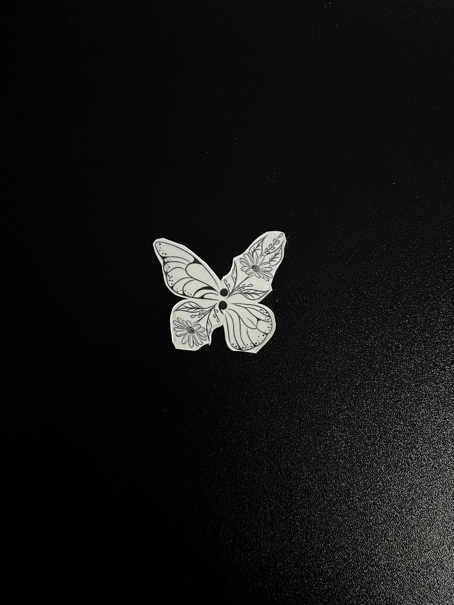 Floral Butterfly & Semi Colon Temporary Tattoo