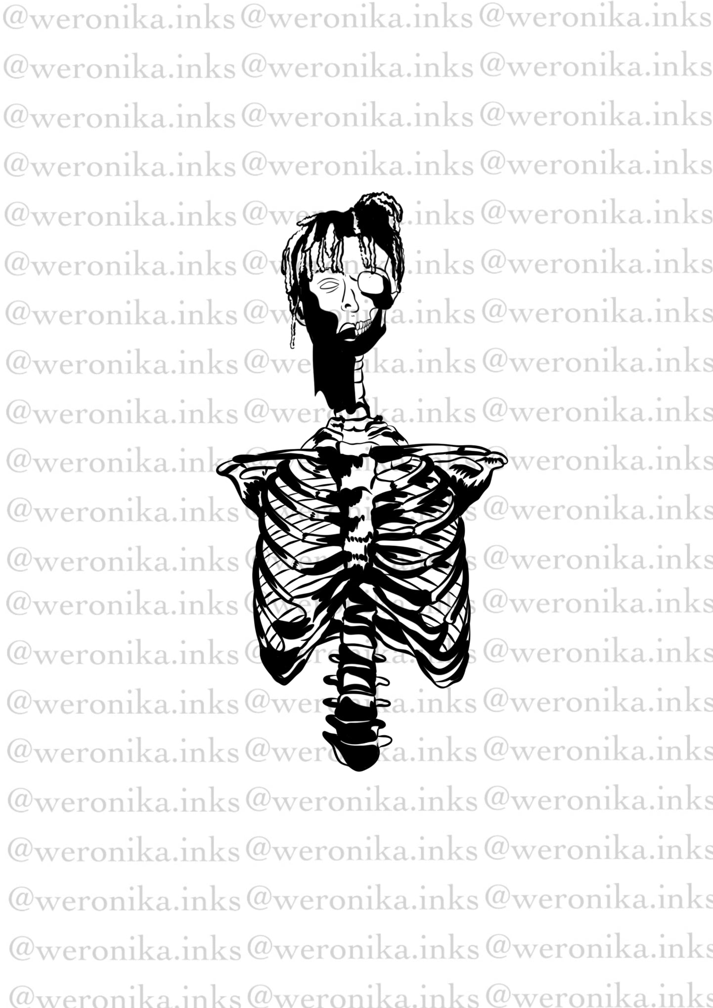 Juice Wrld Skeleton Tattoo
