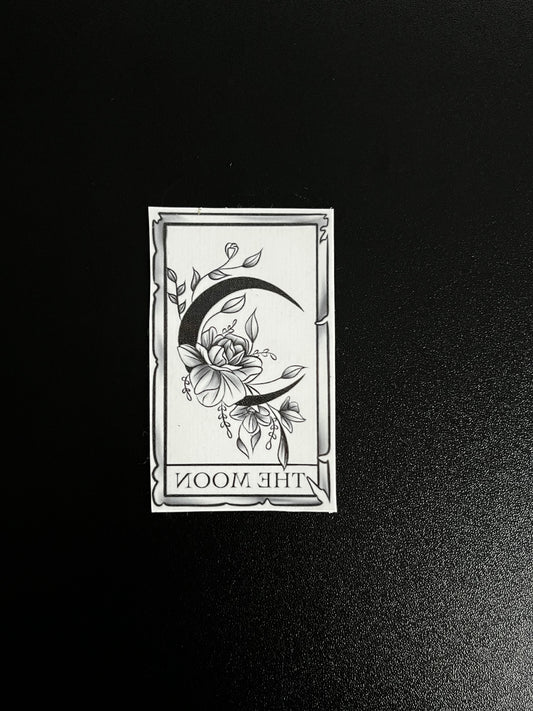 Tarot Moon Card Temporary Tattoo