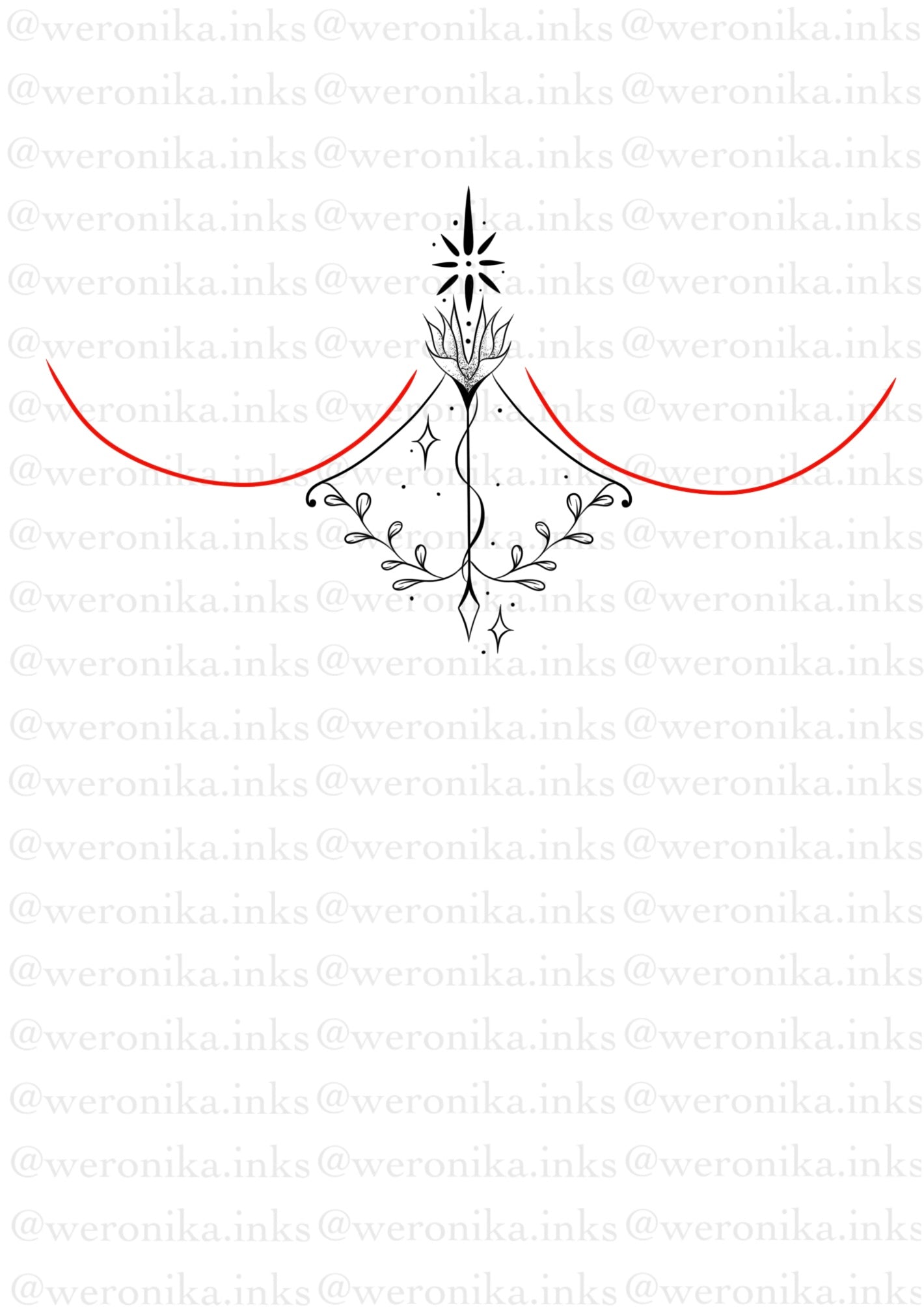 Sternum, Bow & Arrow tattoo