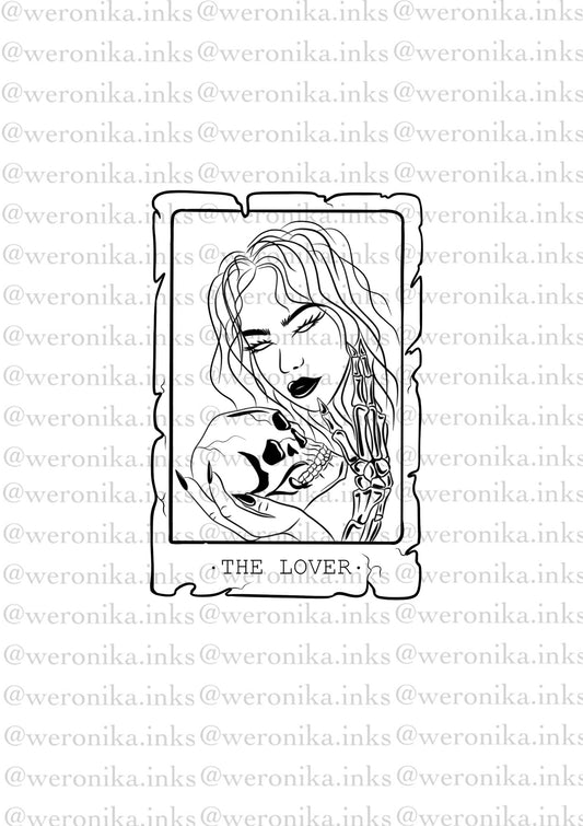 The Lover, Tarot Card Patchwork Tattoo