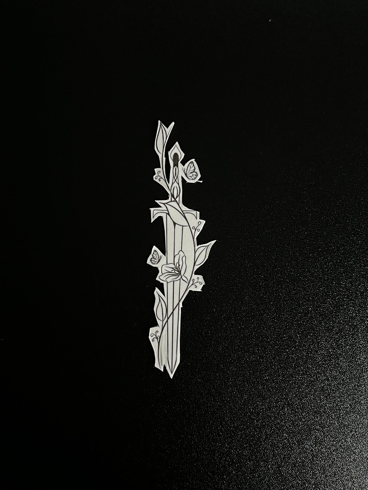 Floral Sword Temporary Tattoo