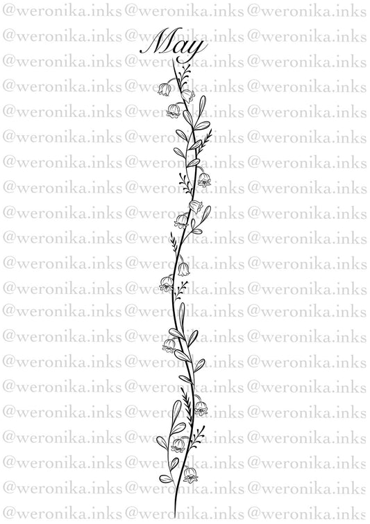 May, Birth Month Flower Spine Tattoo