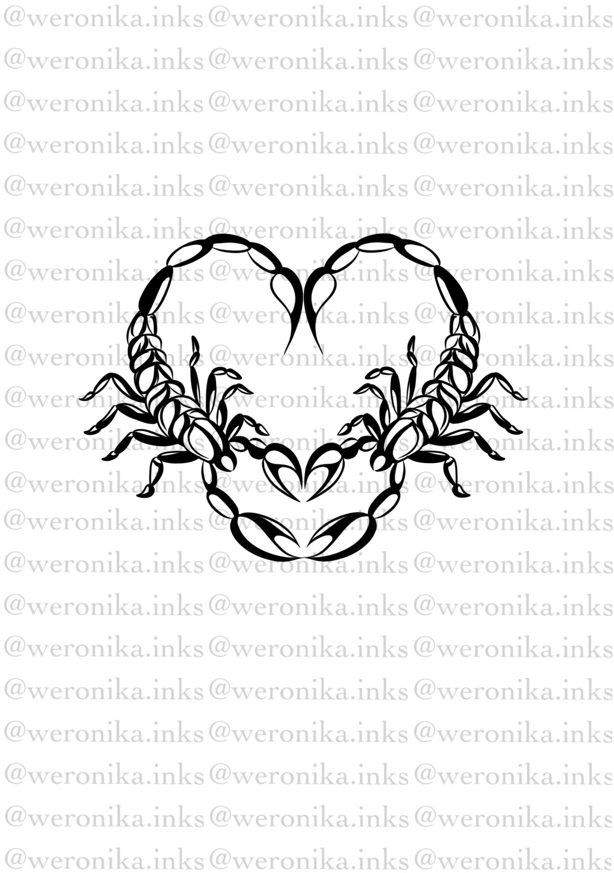 Heart scorpion tattoo