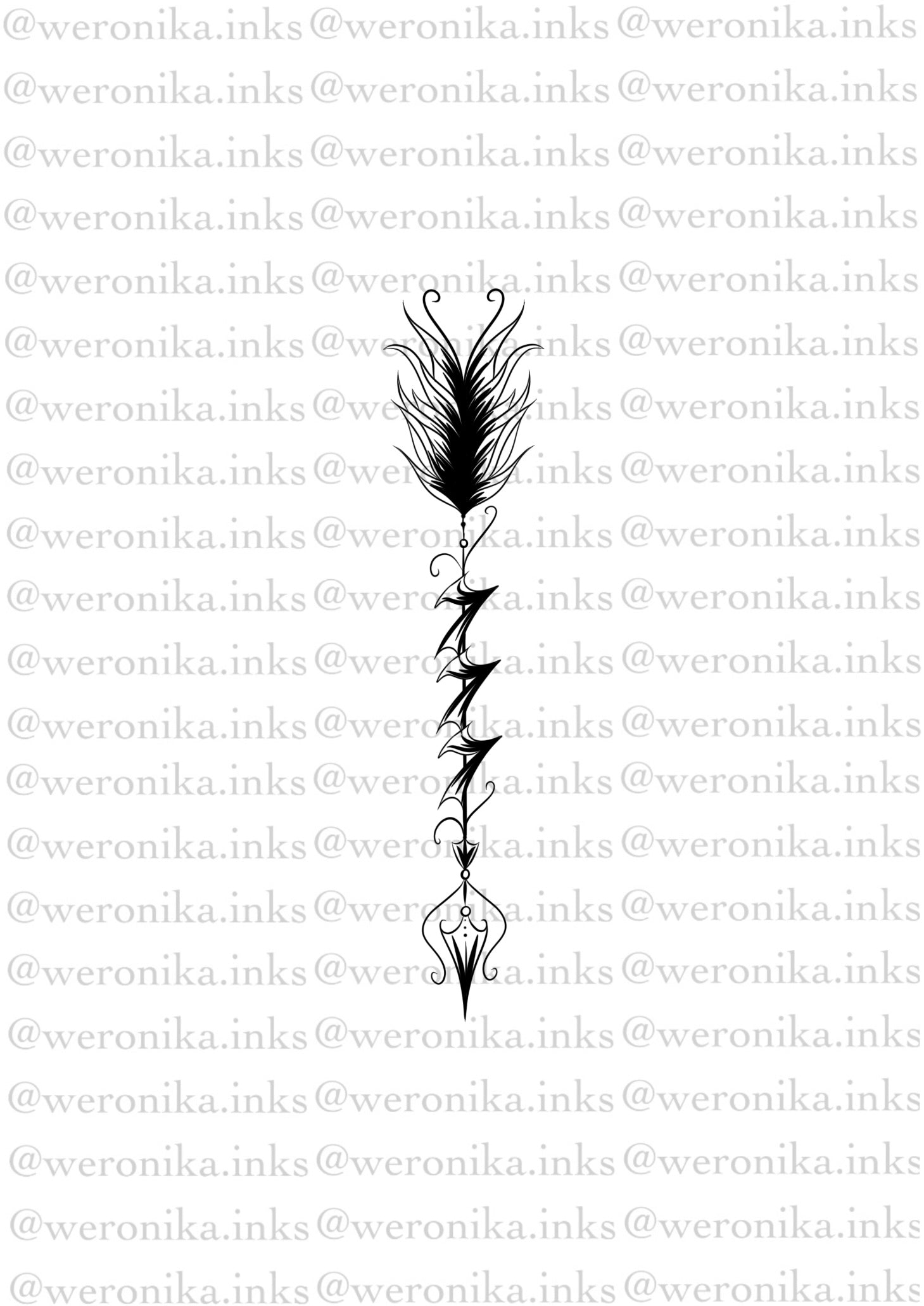 777 arrow angel number tattoo – Weronika.inkss